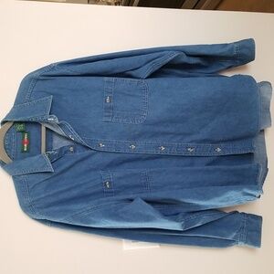 Marc Lewis Mens Button Down Jean Shirt Sz XL